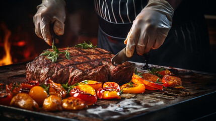 Delicious meat steak. High quality photo