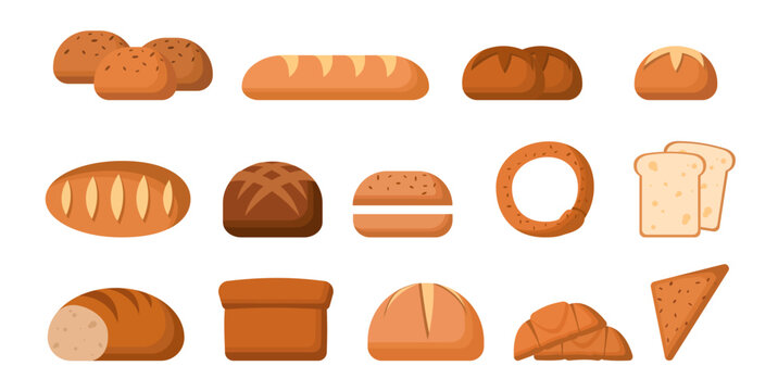 Set of different breads concept