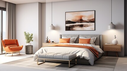 Bedroom interiorart deco style