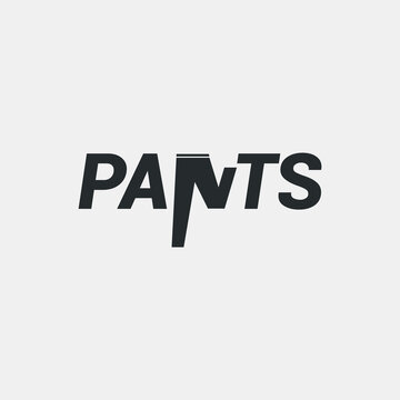 Vector Pants Minimal Text Logo Design