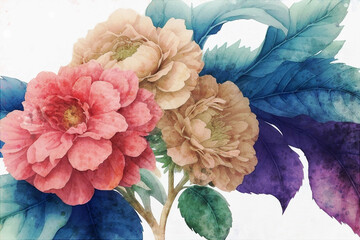 beautiful elegant peony flower illustration - 620327153