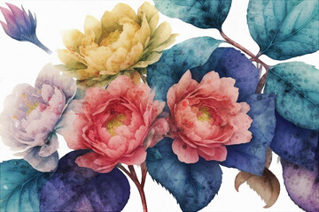 beautiful elegant peony flower illustration - 620327169