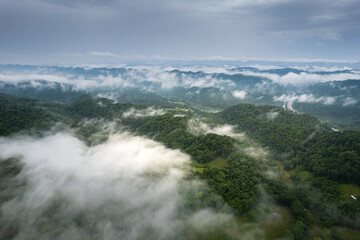 Foggy mountains in Tennessee. Little Sycamore, Tennessee mountains.  - 620327965