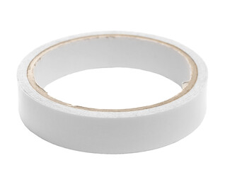 White paper duct, repair tape roll isolated on white, clipping 