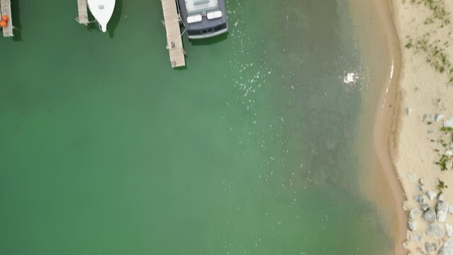 Historic Fish Town in Leland Michigan on the coast of Lake Michigan