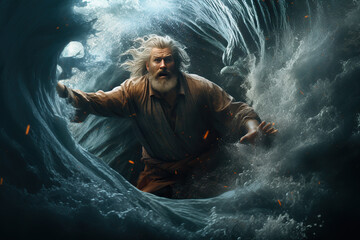 Bible Prophet Jonah Thrown in the The Sea