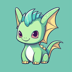Adorable Dragon Cartoon Character: Perfect for Children's Merchandise, Books, and More