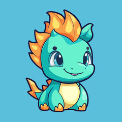 Adorable Dragon Cartoon Character: Perfect for Children's Merchandise, Books, and More