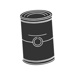 Can Preserves Icon Silhouette Illustration. Container Food Vector Graphic Pictogram Symbol Clip Art. Doodle Sketch Black Sign.