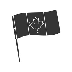 Canada Flag Icon Silhouette Illustration. Canadian Vector Graphic Pictogram Symbol Clip Art. Doodle Sketch Black Sign.