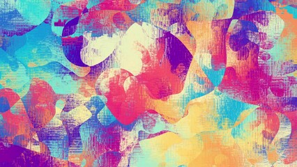 Seamless abstract psychedelic wavy background for loop playback. 4k video. Pastel colors. Noise effect. - Powered by Adobe