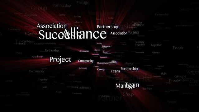 PARTNERSHIP Keywords Animation, Background, Loop, 4k
