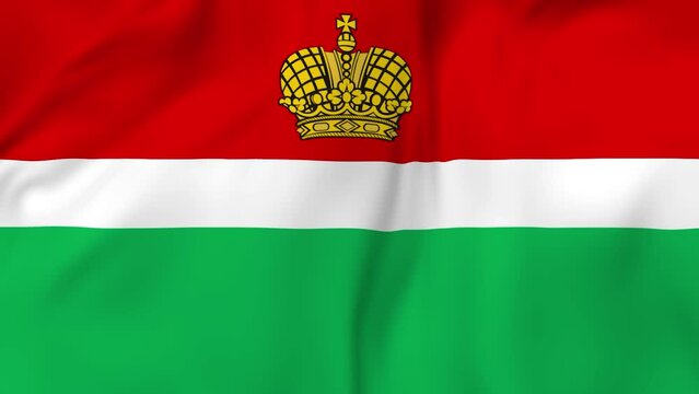 Waving flag of Kaluga oblast in Russia. 4k resolution video.