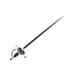 Foil Sword Icon Silhouette Illustration. Fence Sport Vector Graphic Pictogram Symbol Clip Art. Doodle Sketch Black Sign.