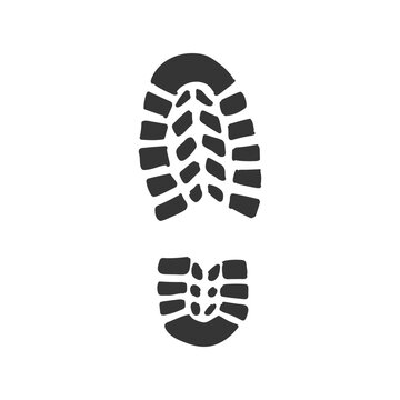 Foot Print Icon Silhouette Illustration. Sole Boot Vector Graphic Pictogram Symbol Clip Art. Doodle Sketch Black Sign.