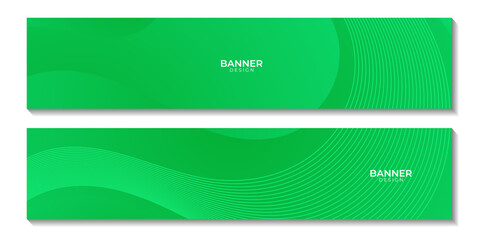 banners with abstract green gradient organic background