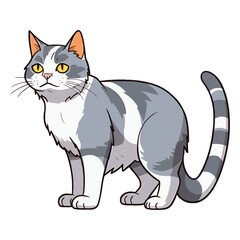 Whiskers and Cuteness: European Shorthair Cat in Charming Illustration