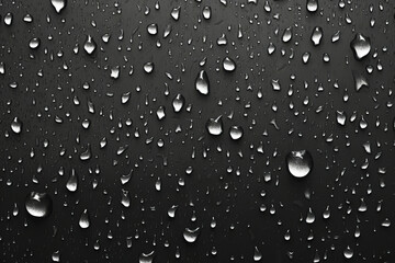 water drops on black background - obrazy, fototapety, plakaty