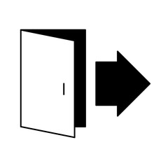 door icon with arrow, exit icon