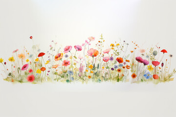 Wild flowers isolated on a white background