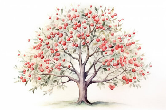A apple tree isolated on a white background