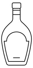 Cognac icon. Alcohol glass bottle linear symbol