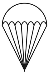 Parachute icon. Extreme sport symbol. Aviation sign