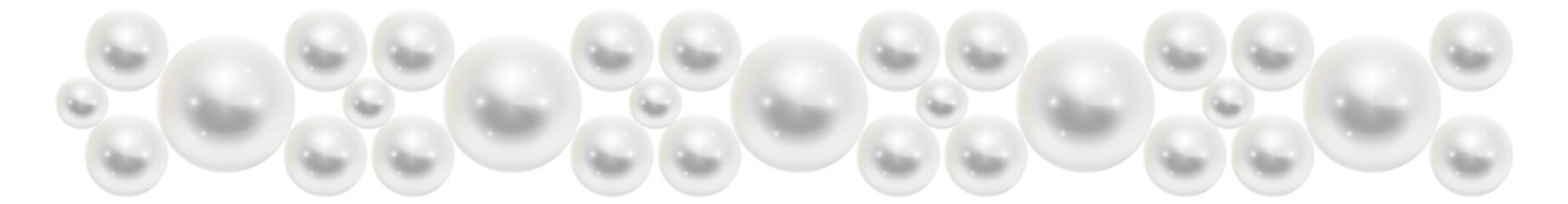Pearl pattern. Realistic sea gem seamless border