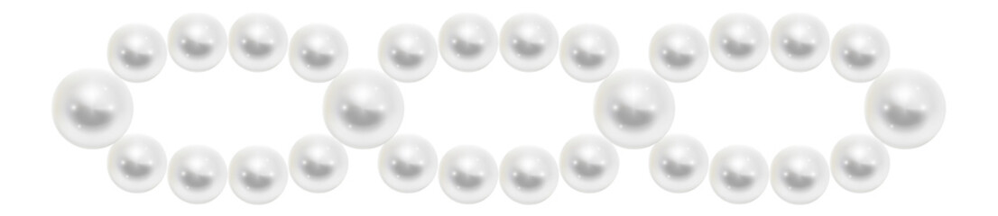 Pearl necklace string. White elegant jewel mockup