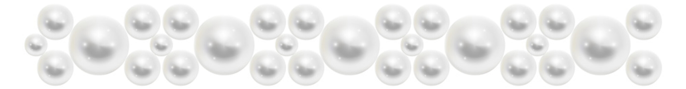Pearl pattern. Realistic sea gem seamless border