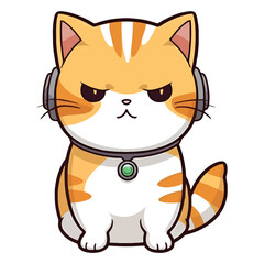 Artistic Paws: Captivating 2D Illustration of an Exotic Shorthair Cat