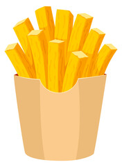 French fries pack. Potato sticks cartoon icon