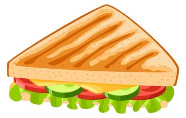 Sandwich cartoon icon. Lunch vegetable snack meal