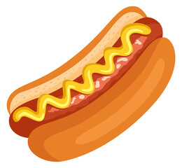 Hot dog cartoon icon. Street fast food