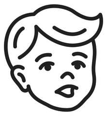 Baby face icon. Little kid head line symbol