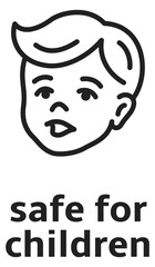 Safe for children product label. Natural food or cosmetics