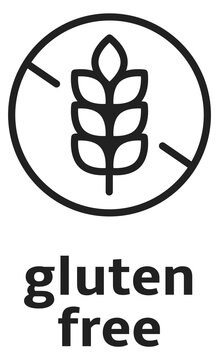 Gluten free icon. Healthy product linear label