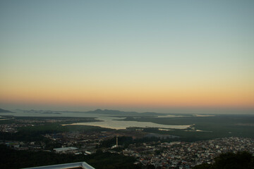 late afternoon in babitonga bay in joinville seen from the viewpoint of morro do boa vista