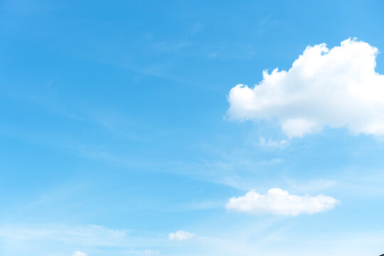Blue sky with white cloud with copy space background.