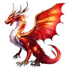 Naklejka premium red dragon on black