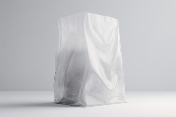plain white bag resting on a wooden table