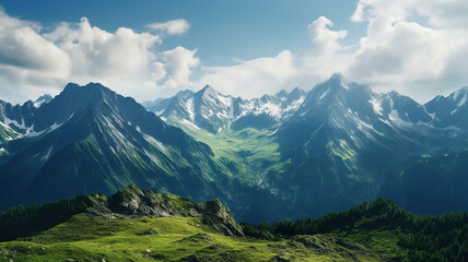 Fototapeta premium Inspiring Mountain Peaks Around the World. Generative Ai