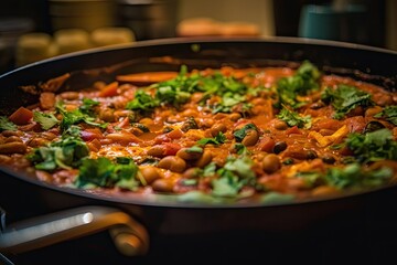 delicious and colorful dish cooked in a skillet