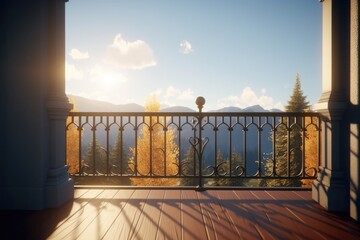 scenic mountain view from a balcony