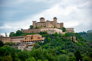 Fototapeta na wymiar Fortress of Rocca Albornoziana - Spoleto - Italy