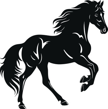 silhouette of a horse vector isolated on white background
