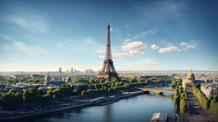 Capturing the Iconic Skyline of Paris. Generative Ai