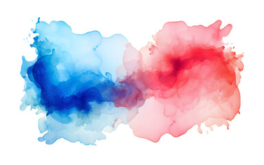 Abstract watercolor paint splashes isolated on transparent background. Generative Ai.