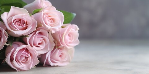 Pink rose wedding bouquet flower background. AI Generated