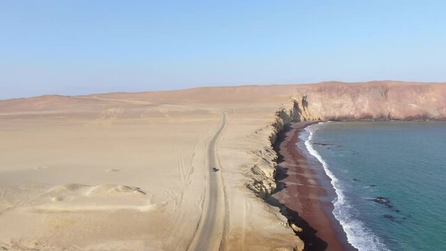 Paracas national park: playa roja by drone
